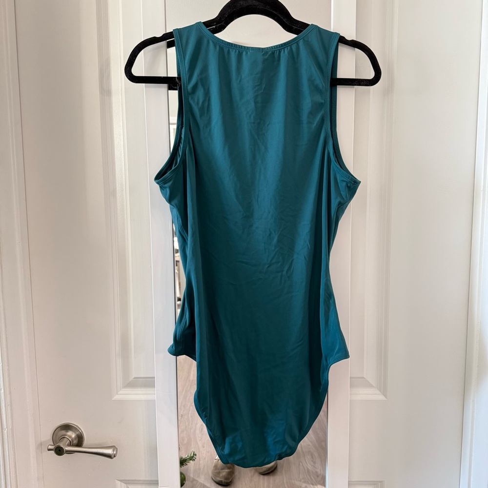 Mindy x Andie Teal Snap Front High Neck One Piece Swimsuit (XL) - Picture 6 of 6